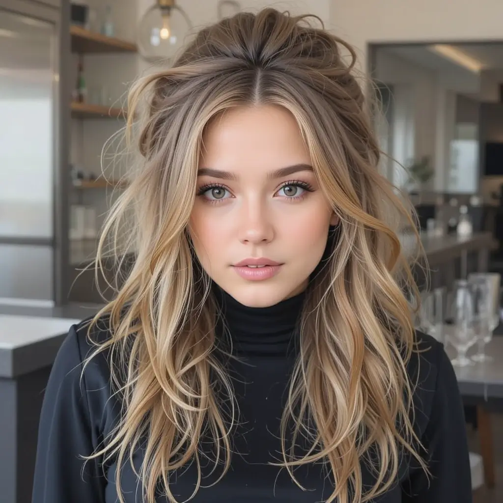 Messy Bun with Textured Layers