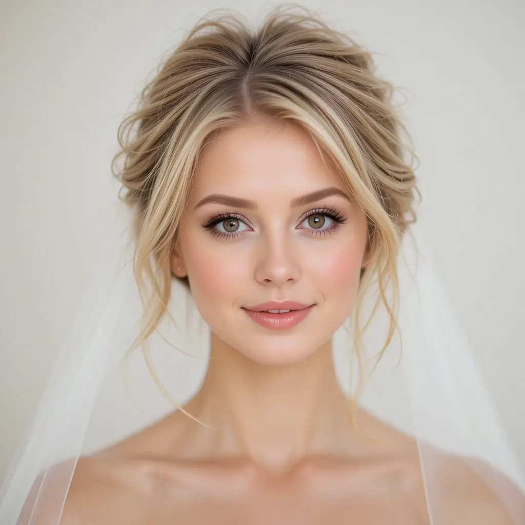 Messy Bun with Veil