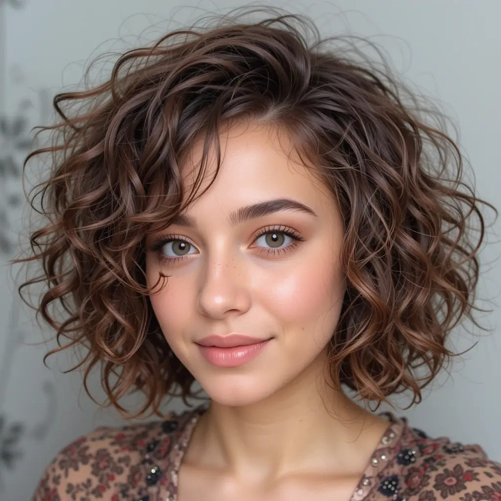 Messy Curly Bob