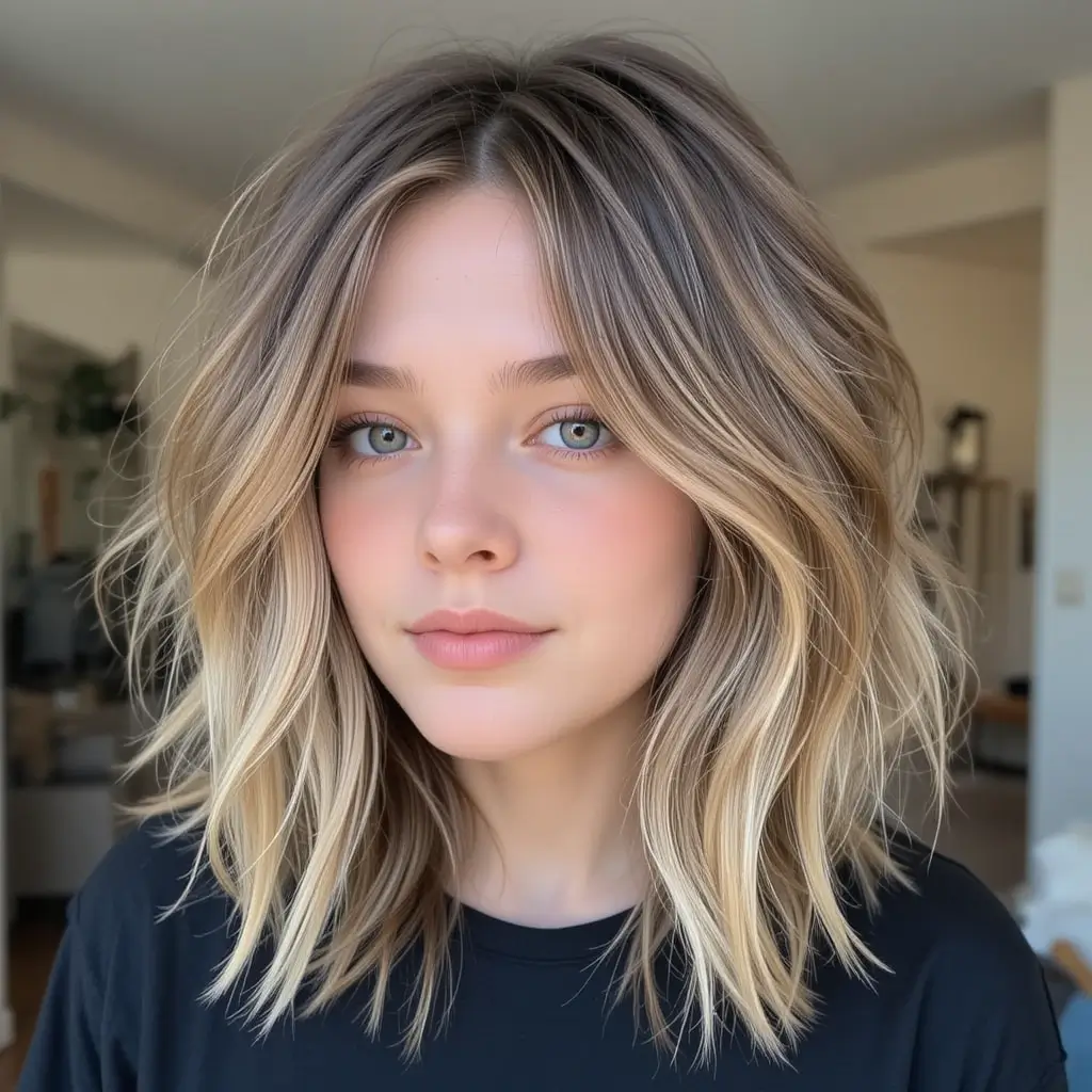 Messy Layered Medium Hair