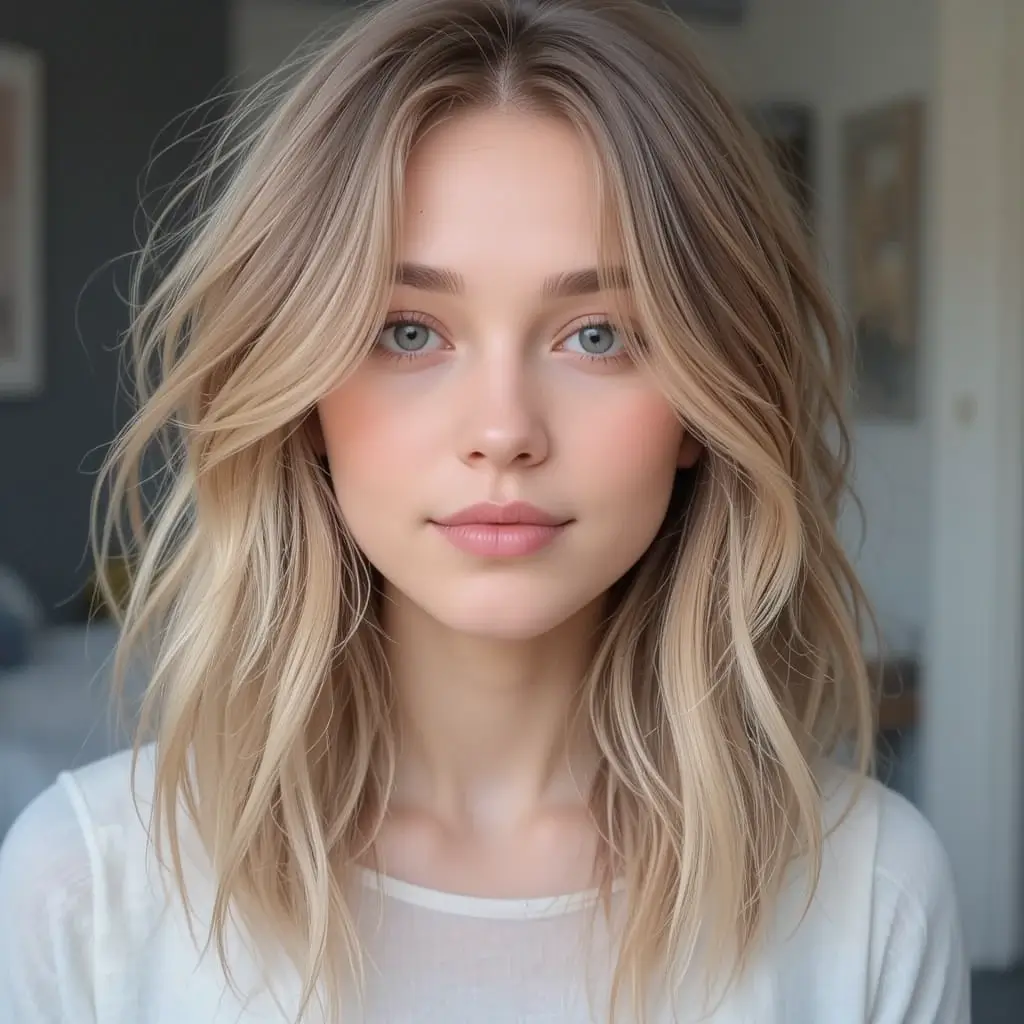 Mid-Length Layers with Undone Texture