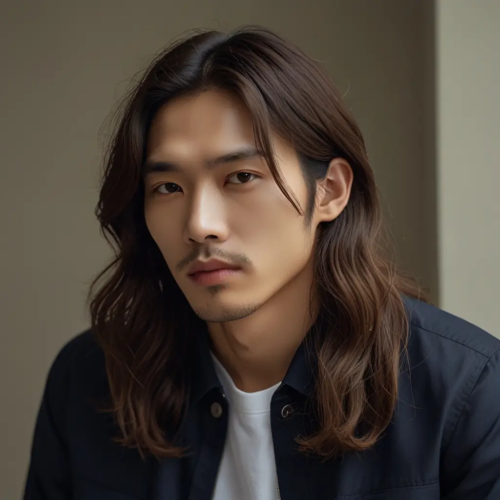 Middle-Parted Wavy Hair