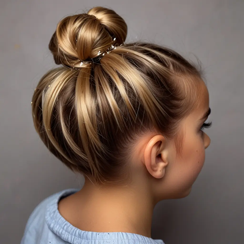 Mini Top Knots with Sparkly Hair Ties
