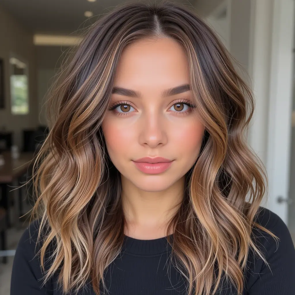 Mocha Brown with Sunlit Highlights