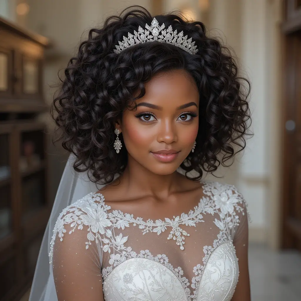 Natural Curls with a Tiara