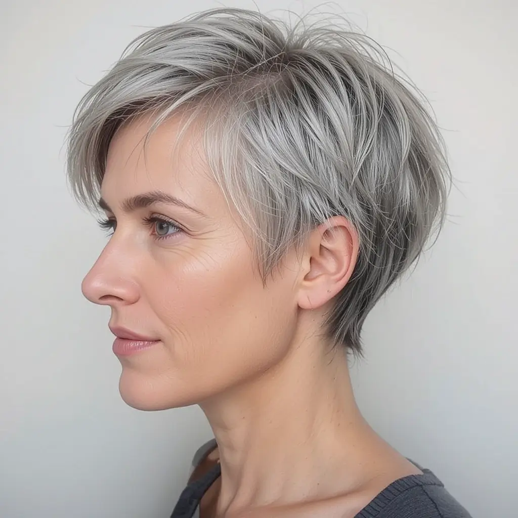 Natural Gray Pixie Cut