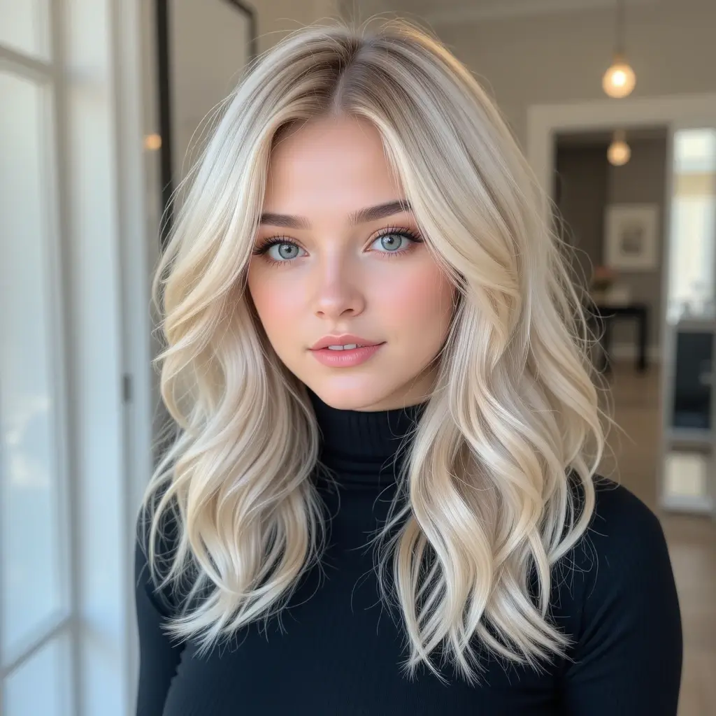 Pearl Blonde Shoulder-Length Waves