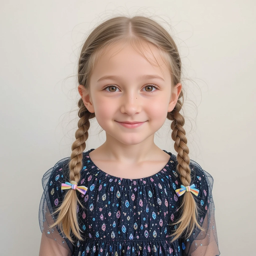 Pigtail Braids with Coloured Ribbons