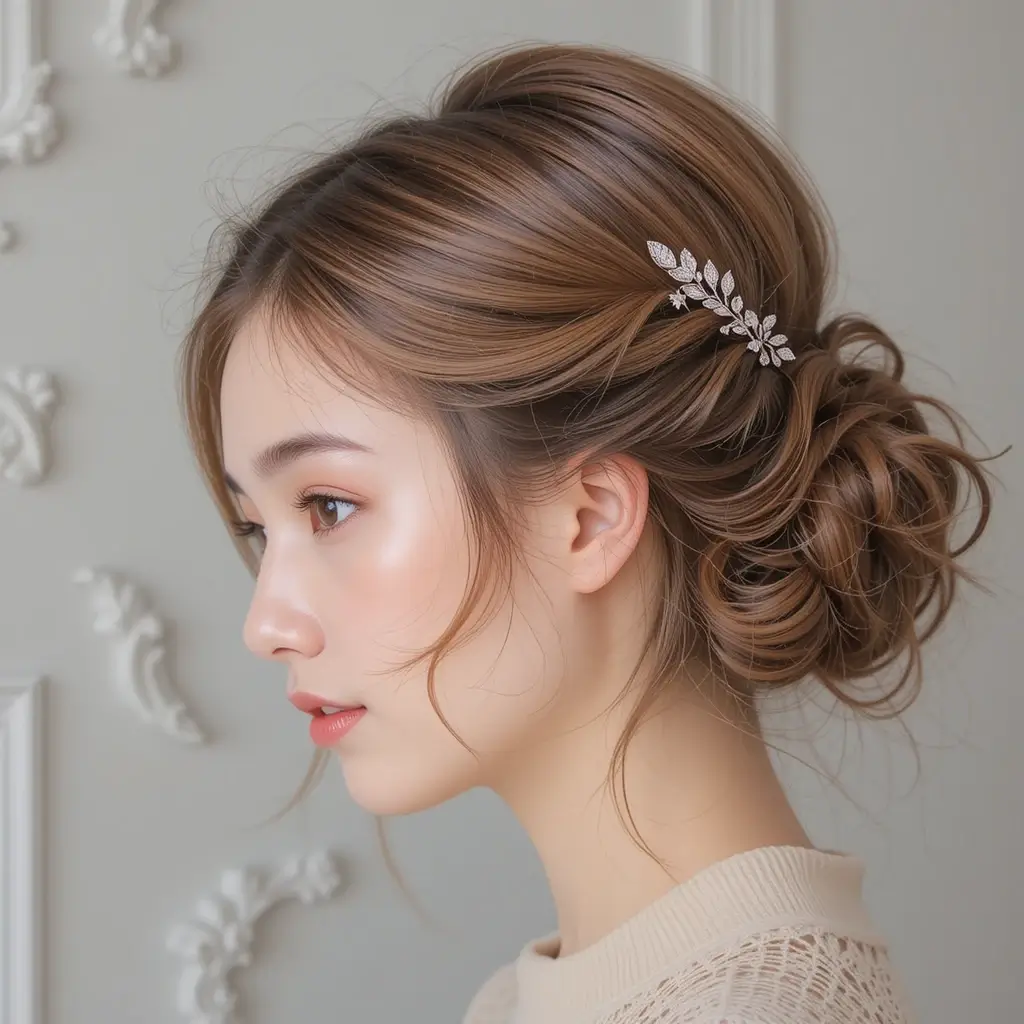 Pinned-Back Half Updo