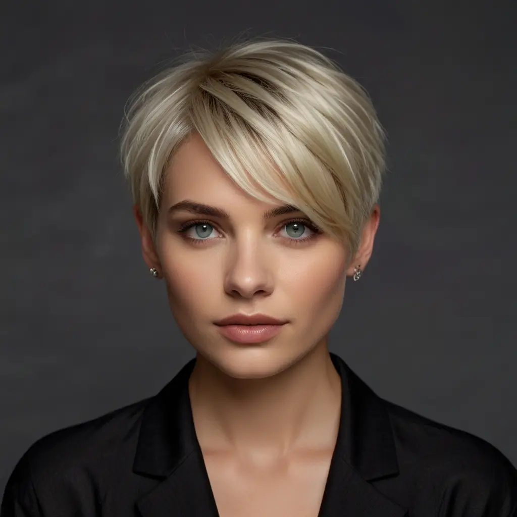 Platinum Blonde Pixie Cut