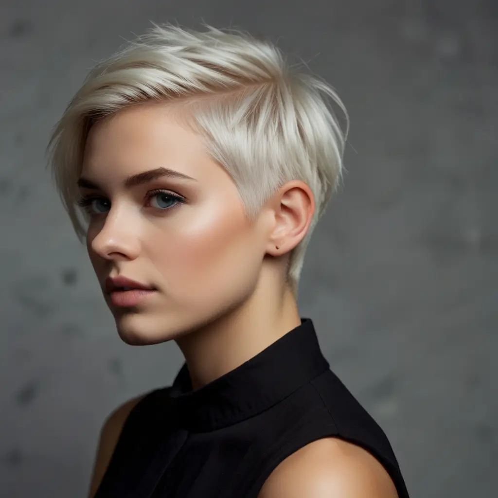 Platinum Blonde Undercut Pixie
