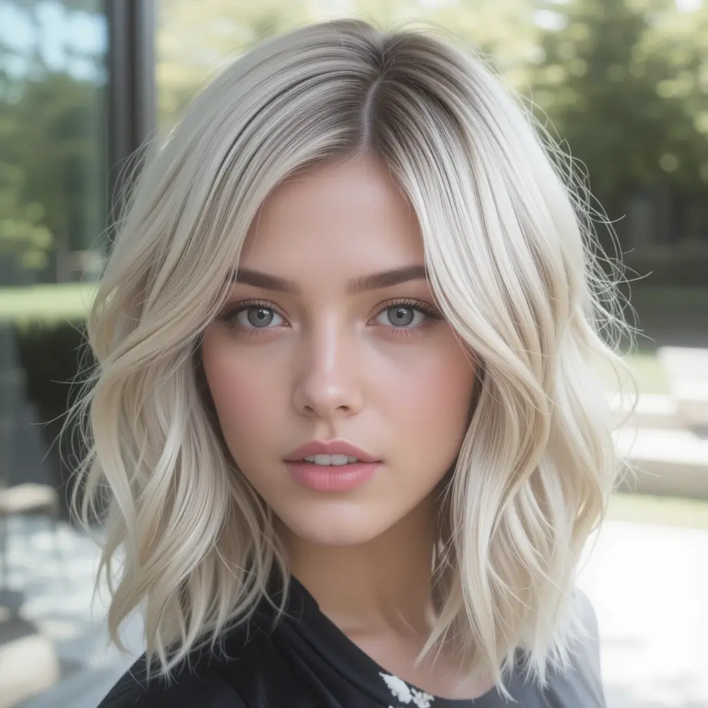 Platinum Blonde with Soft Walnut Lowlights