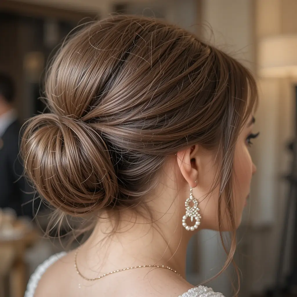 Polished Top Knot with Sleek Edges