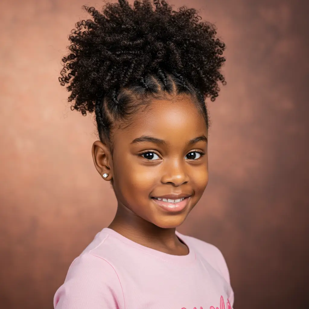 Puff Ponytail with Side Cornrows