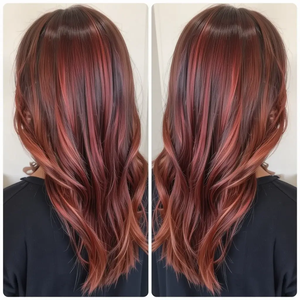 Red and Copper Ribbon Highlights