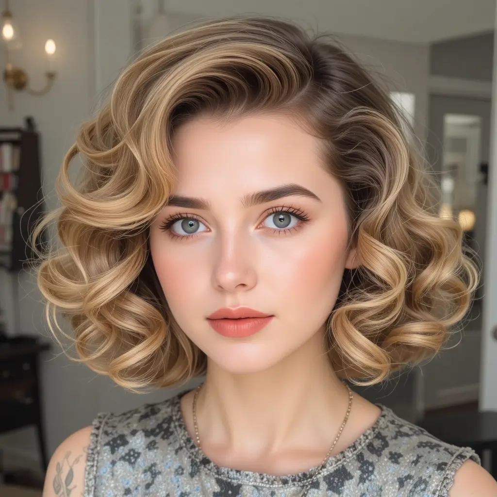 Retro Inspired Curled Bob