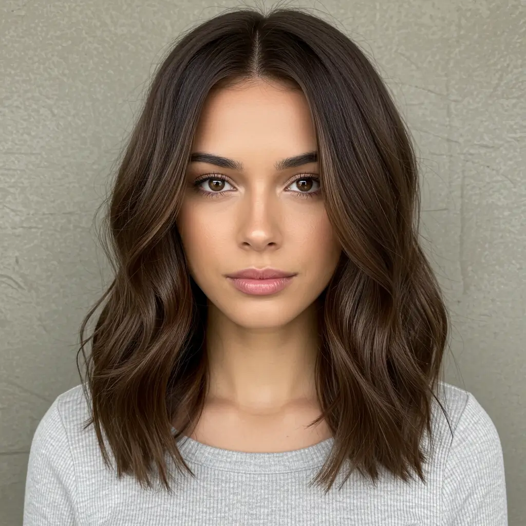 Rich Espresso Money Piece on Warm Brown Hair
