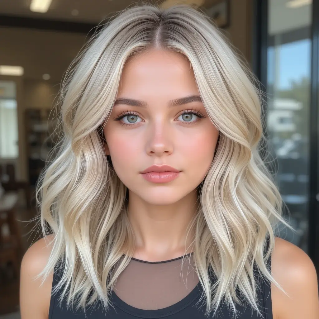 Sandy Blonde Medium-Length Waves