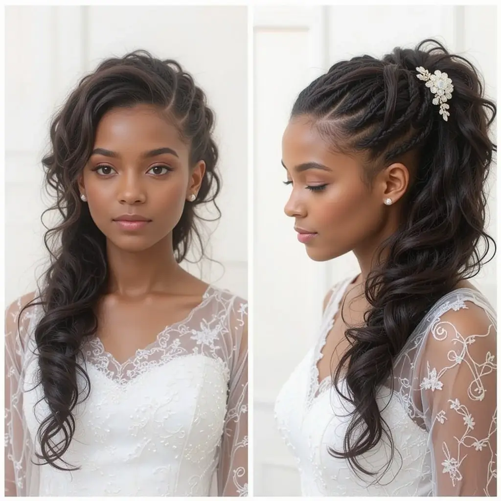 Senegalese Twists in a Side Ponytail