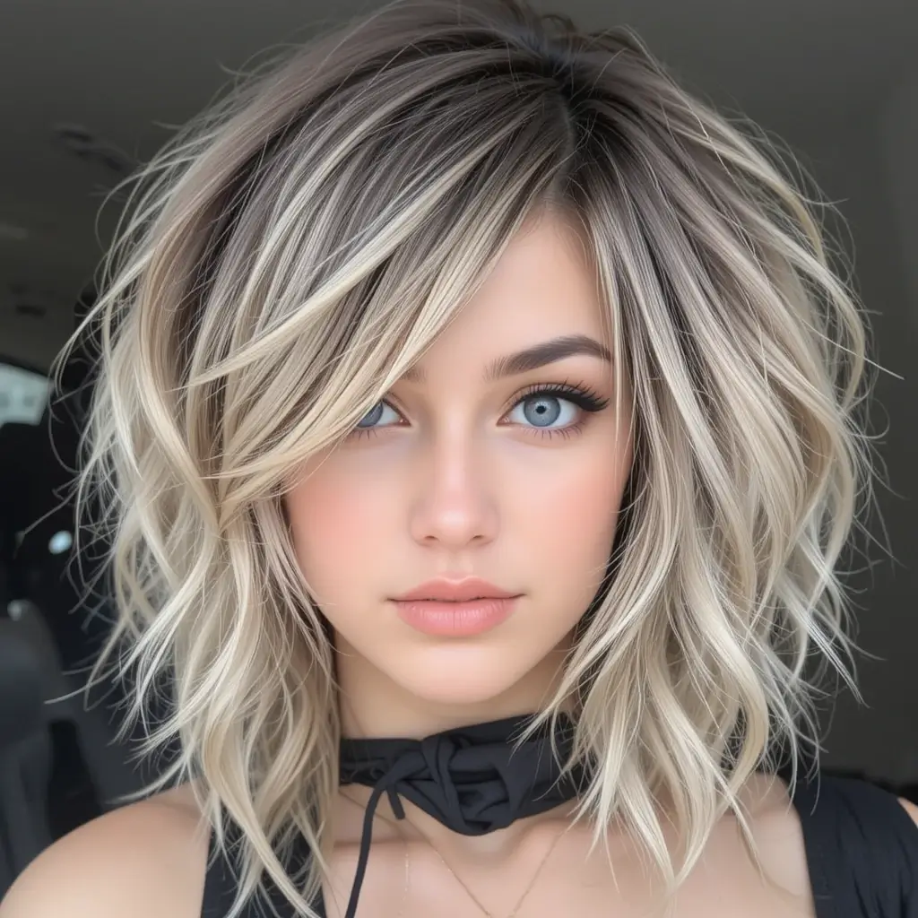 Shaggy Layers with Side Part