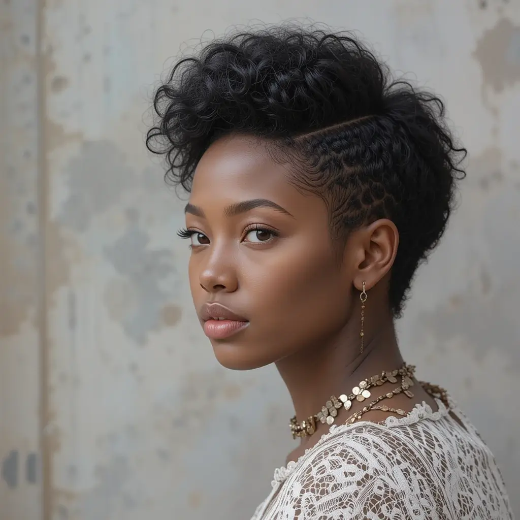 Shaped Afro with Taper