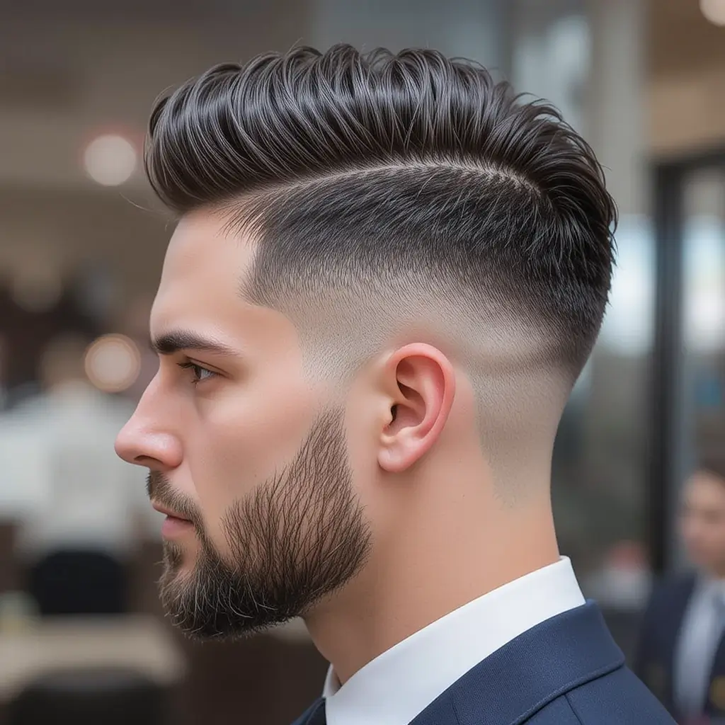 Sharp Fade with Hard Part