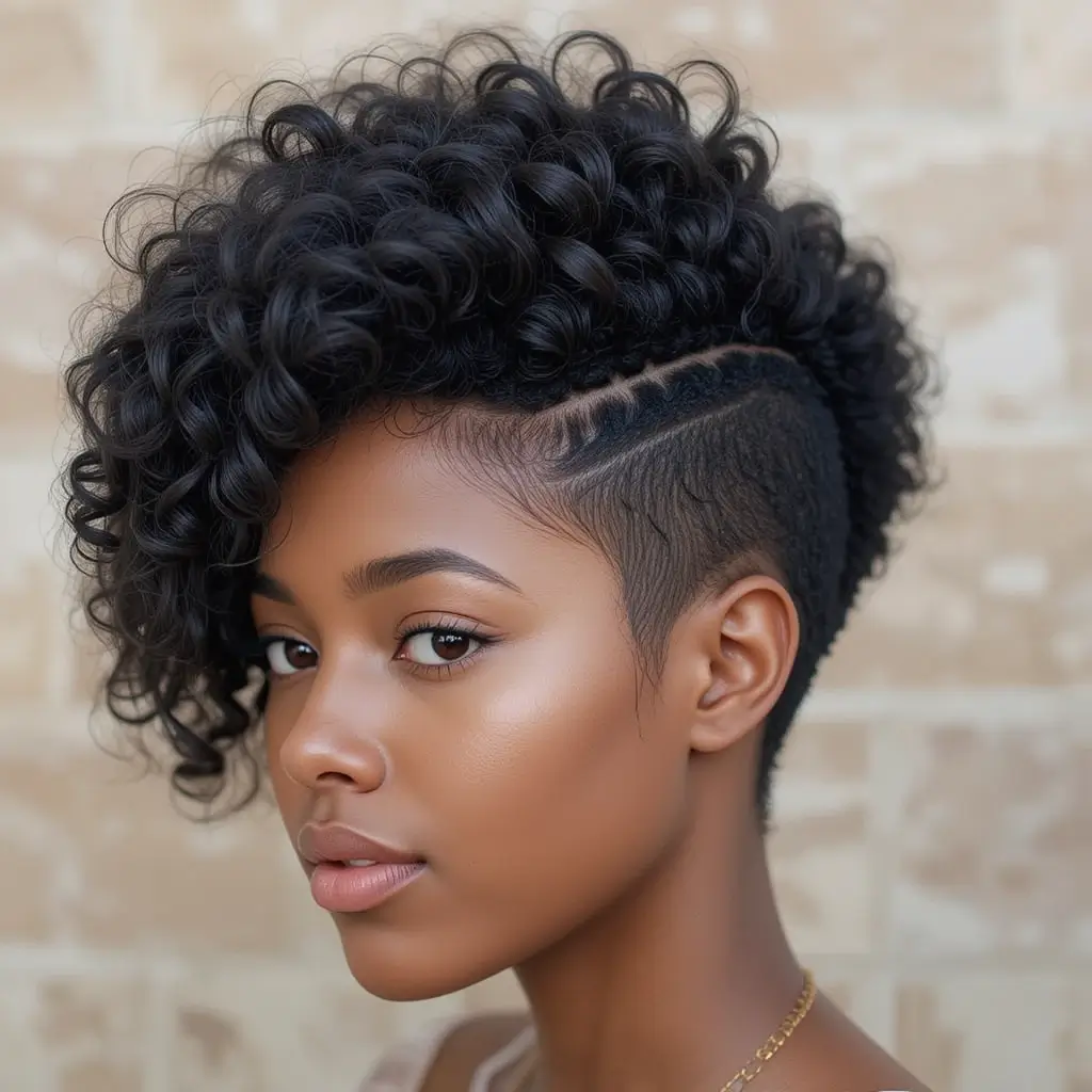 Short Afro with Side Fade
