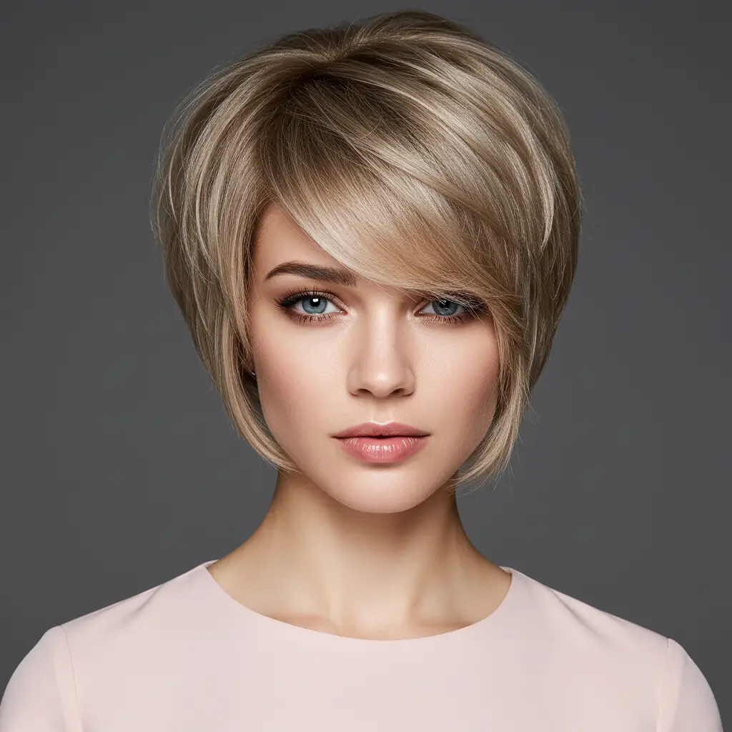Short Bob with Feathered Ends