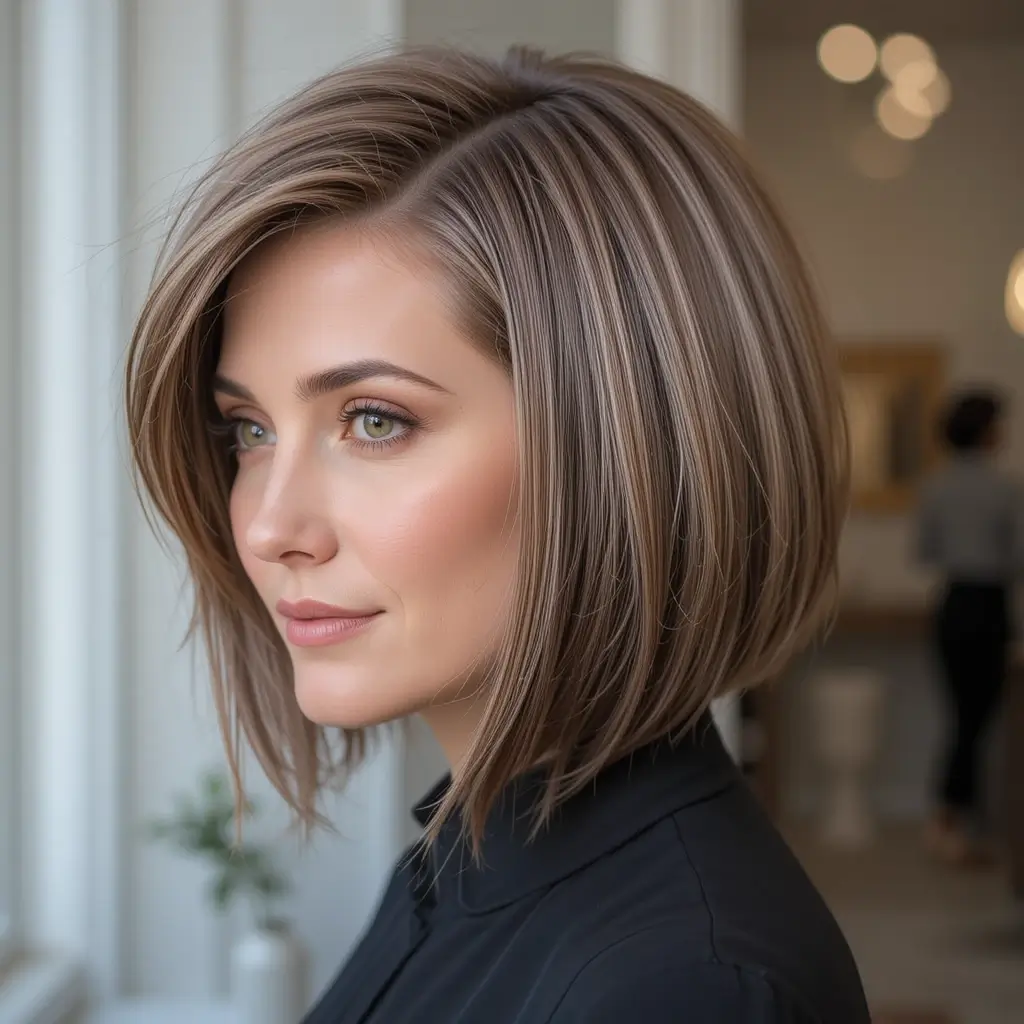 Short Bob with Side-Swept Bangs