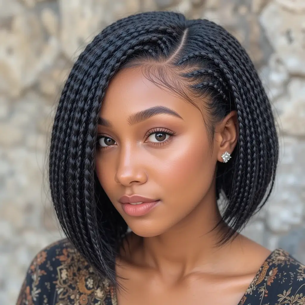 Short Box Braids Bob