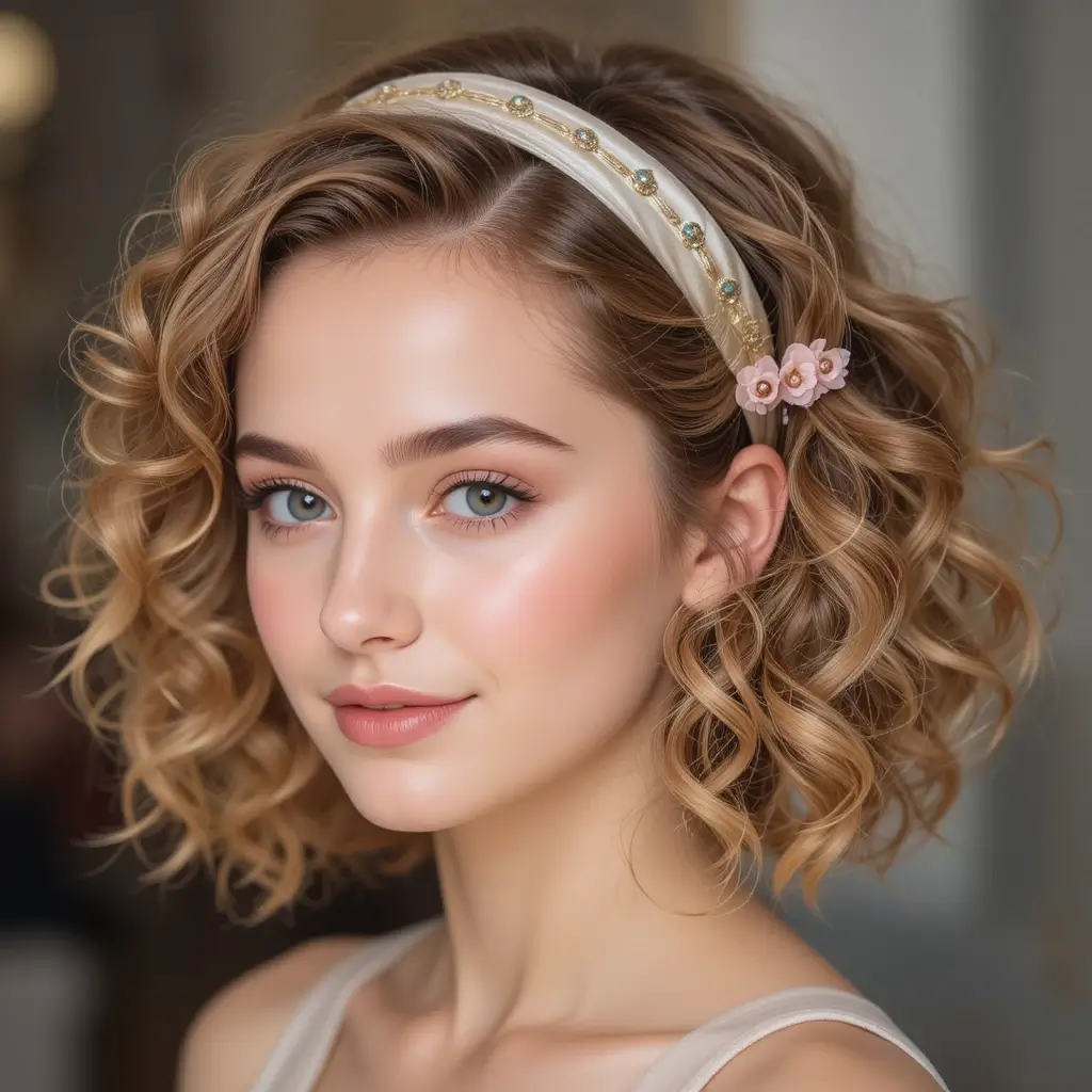 Short Curls with Hairband