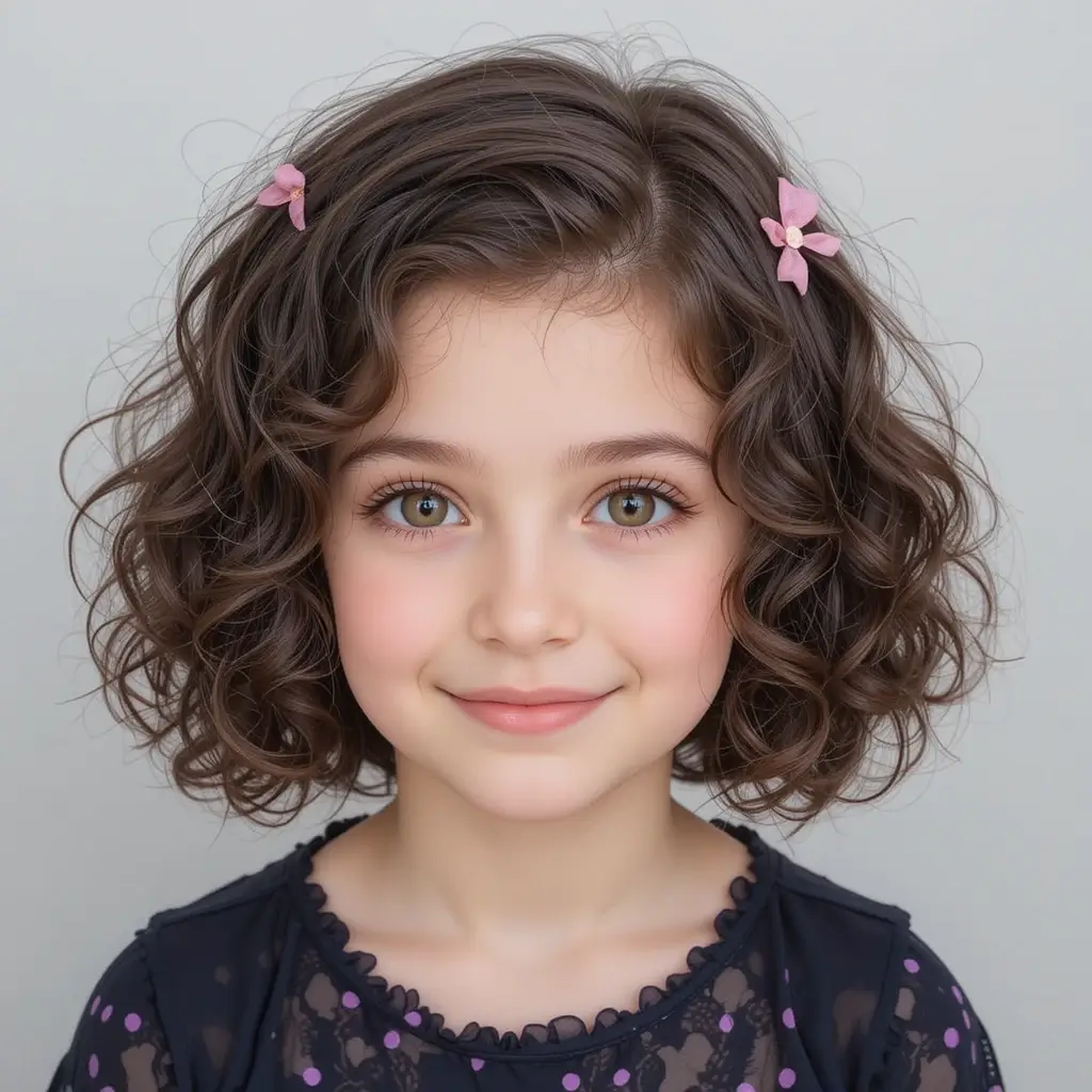 Short Curly Bob with Ribbons