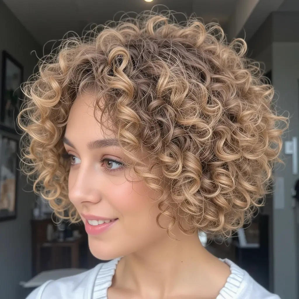 Short Curly Cut with Defined Edges