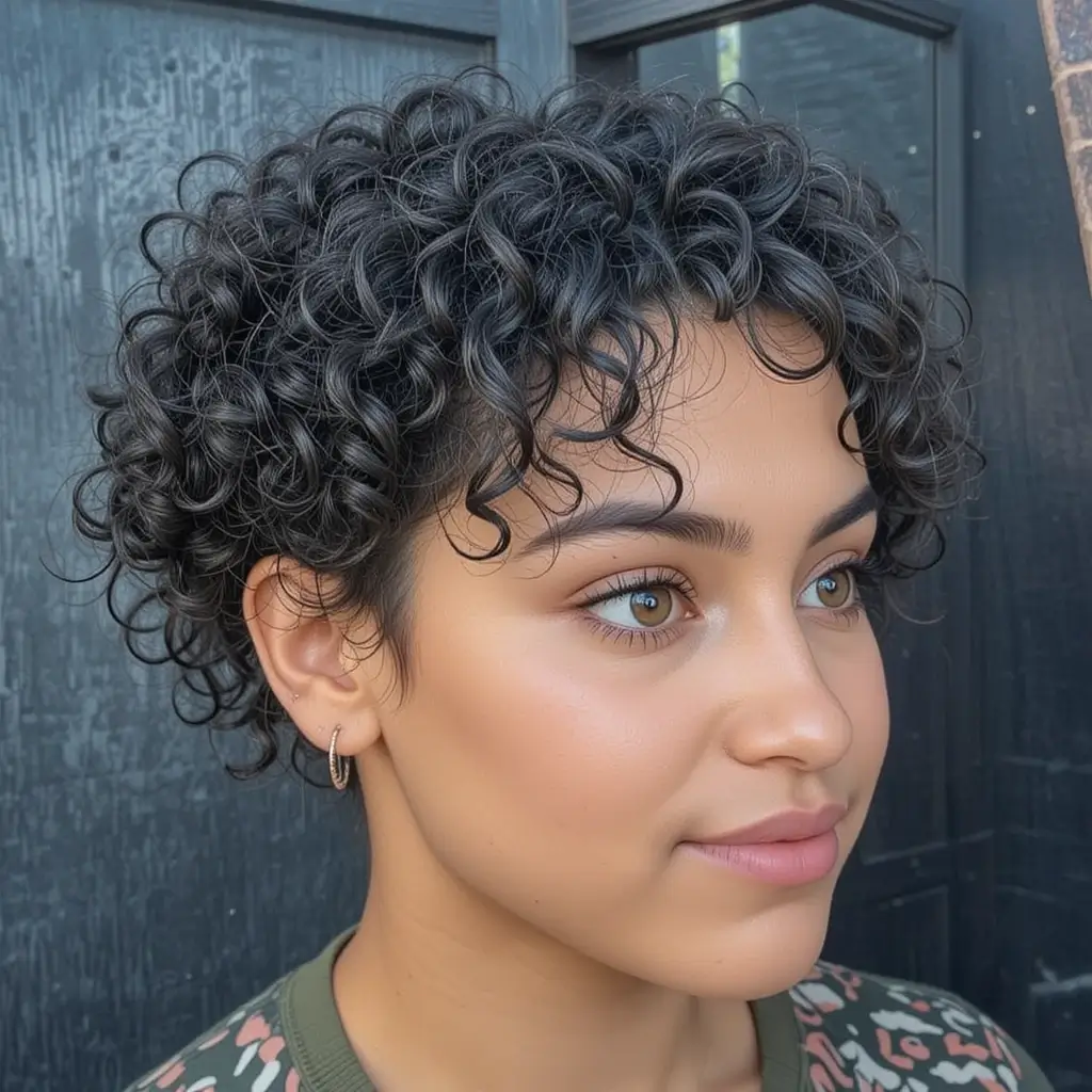 Short Curly Cut with Finger Coils
