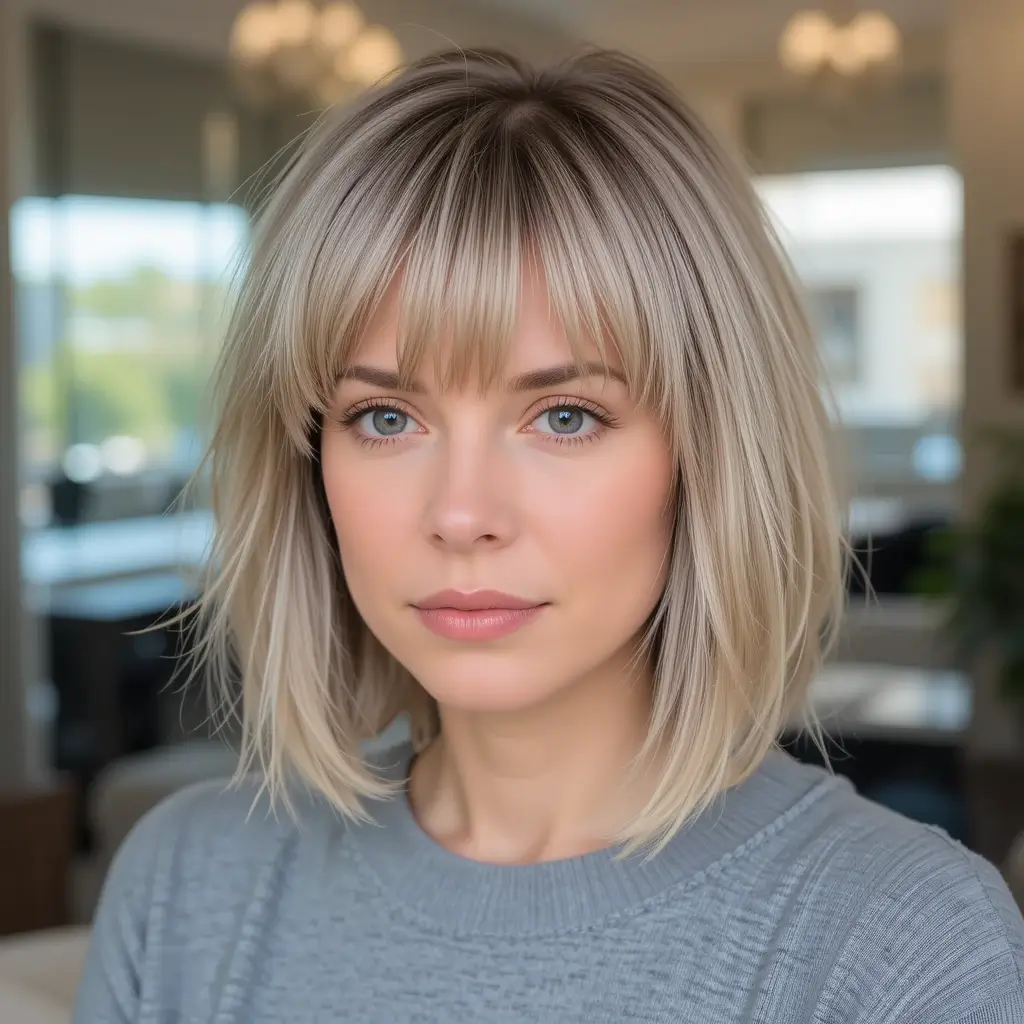 Short Cut with Curtain Bangs