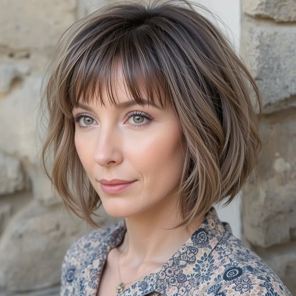 Short Cut with Curtain Bangs