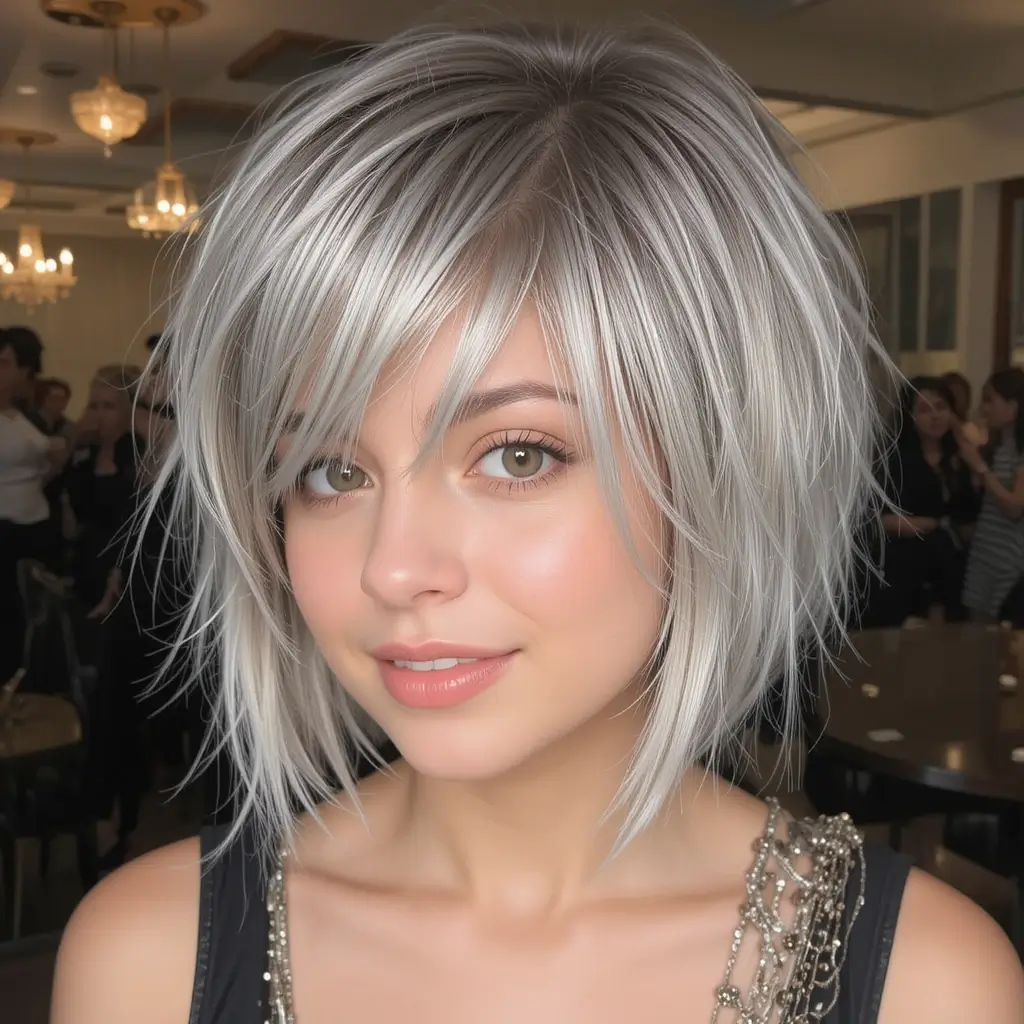 Short Hair with Metallic Highlights