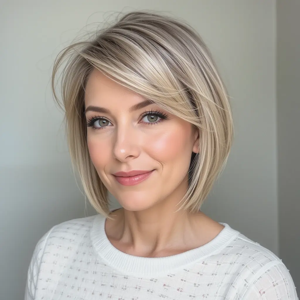 Short Hair with Side-Swept Fringe