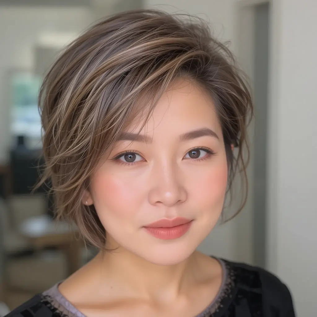 Short Hair with Side Swept Volume