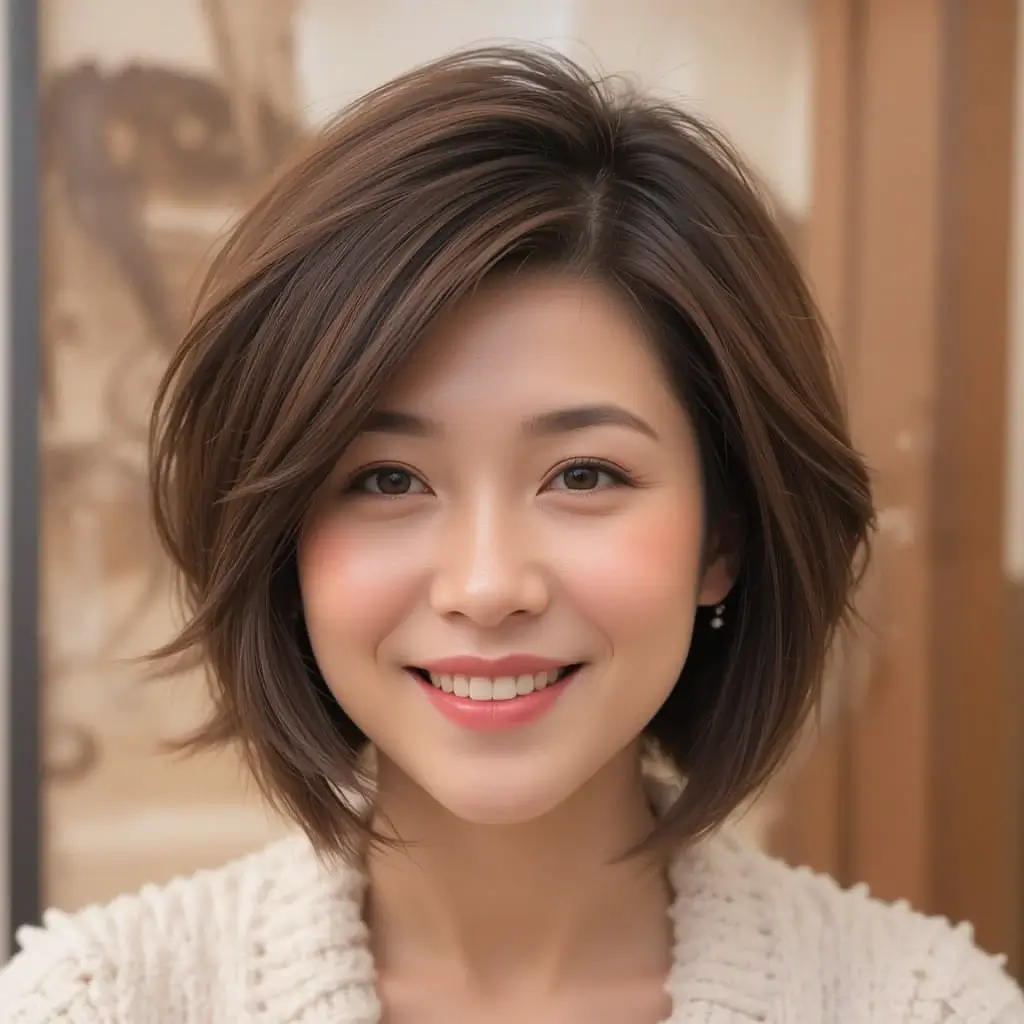 Short Layered Bob with Side Bangs