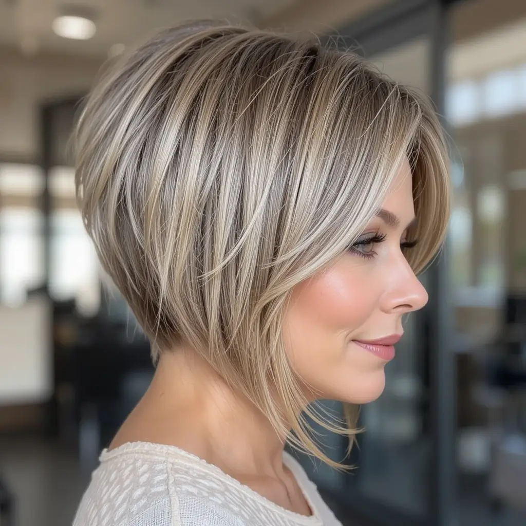 Short Layered Cut with Tapered Ends