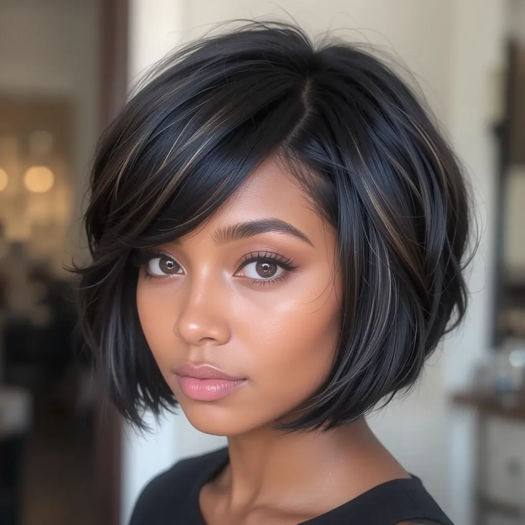 Shoulder-Length Bob with Highlights