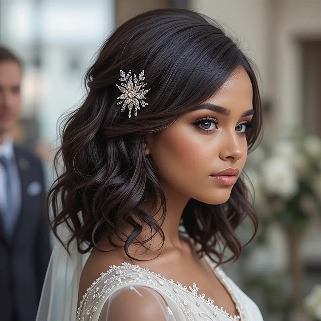 Shoulder Length Waves with Side Clip