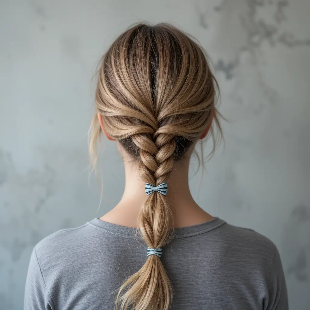 Side Braid with Hair Ties