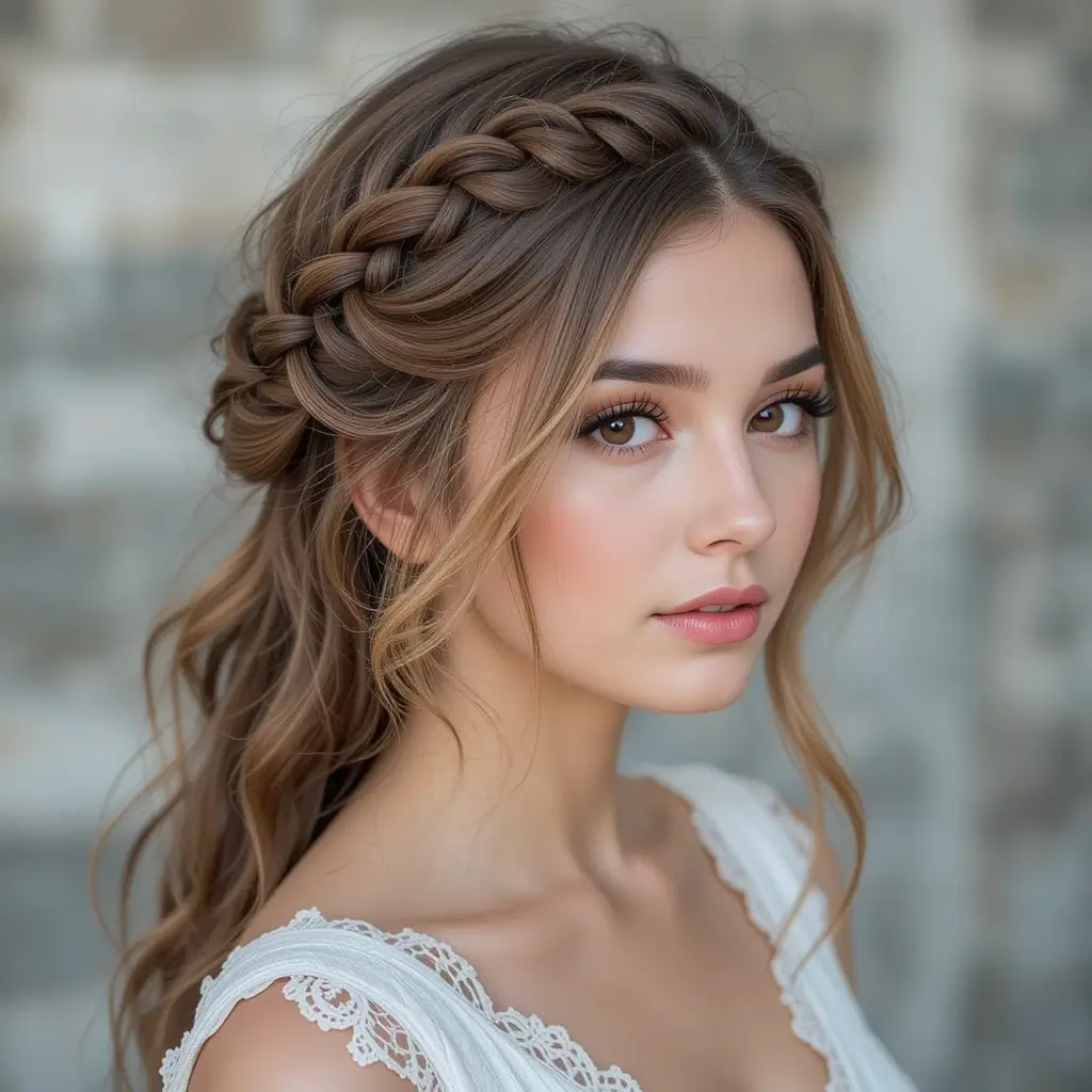 Side Braid with Loose Face-Framing Strands