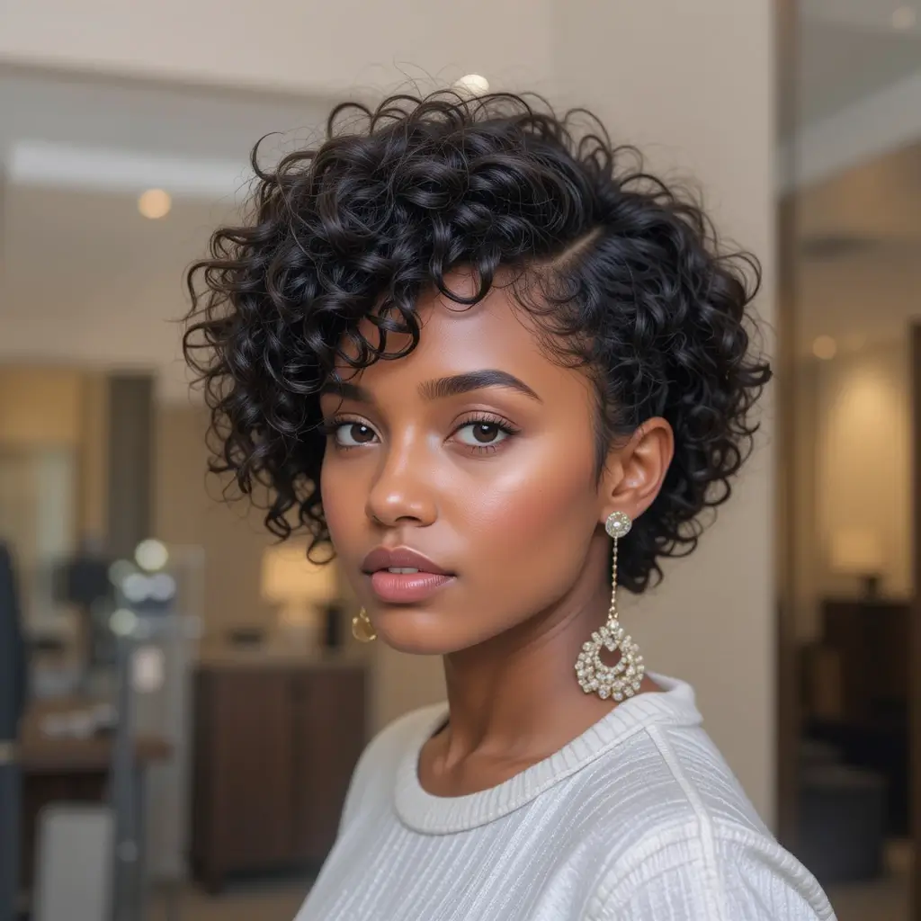 Side Parted Curls