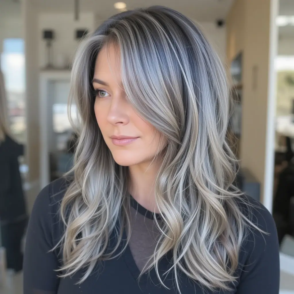 Side-Parted Long Hair