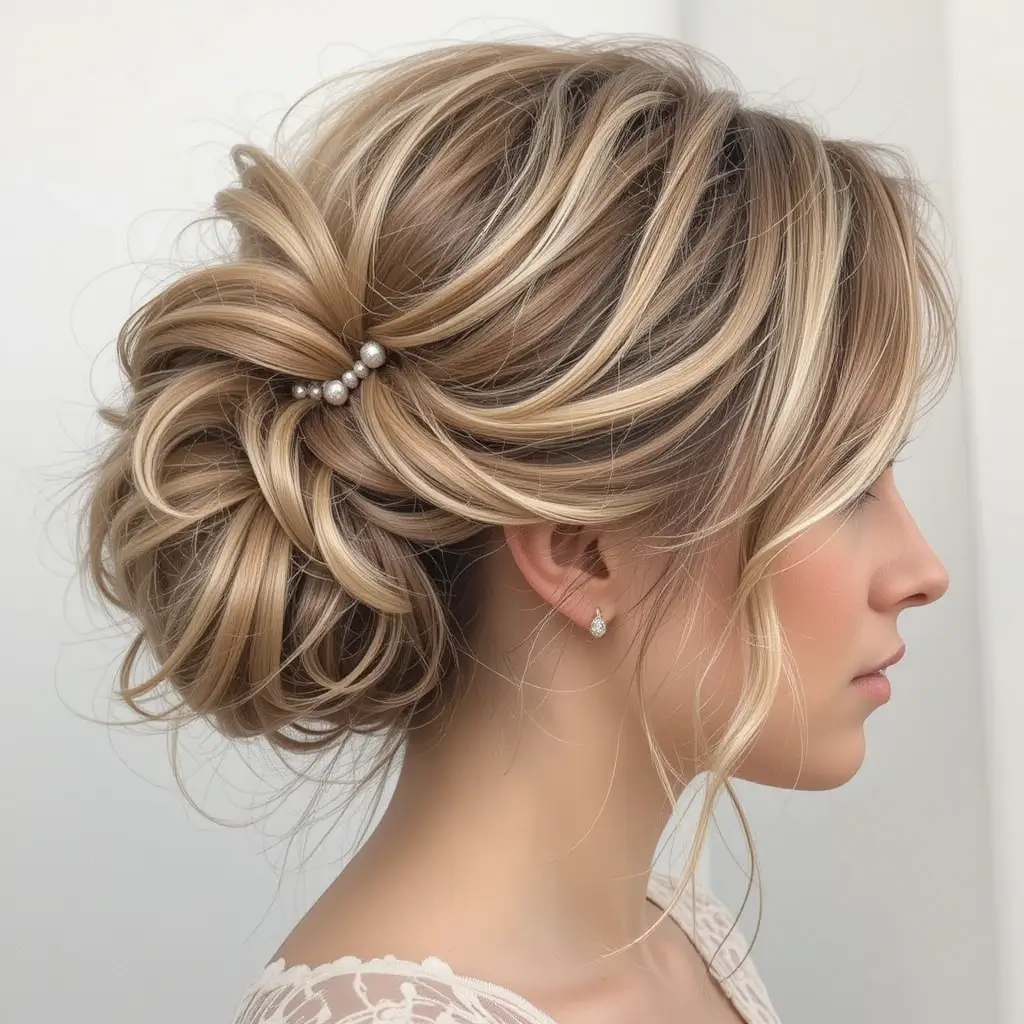 Side-Parted Loose Updo