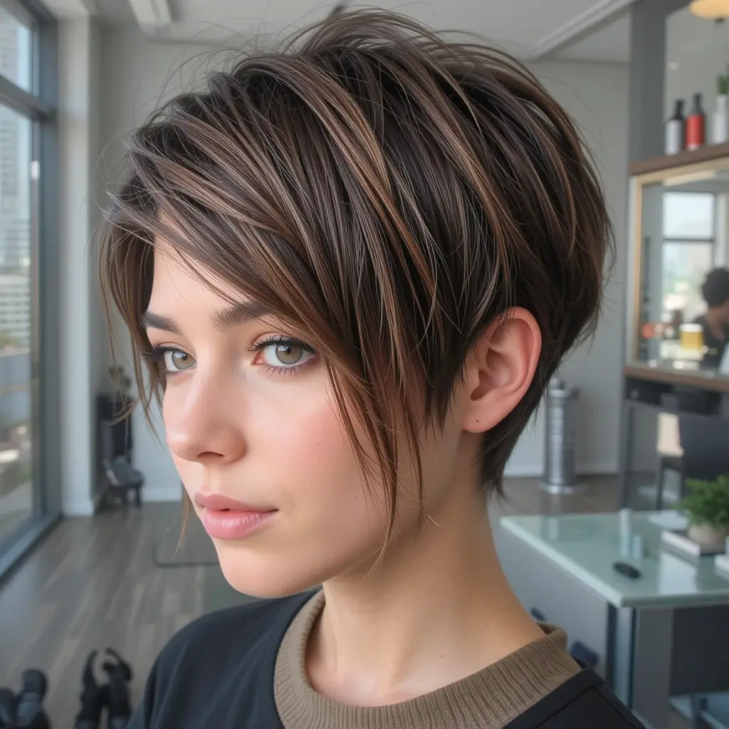 Side Parted Pixie Cut
