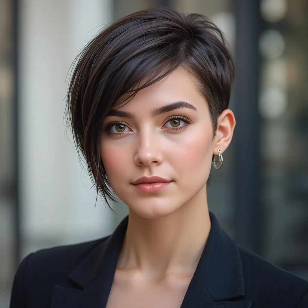 Side-Parted Pixie Cut